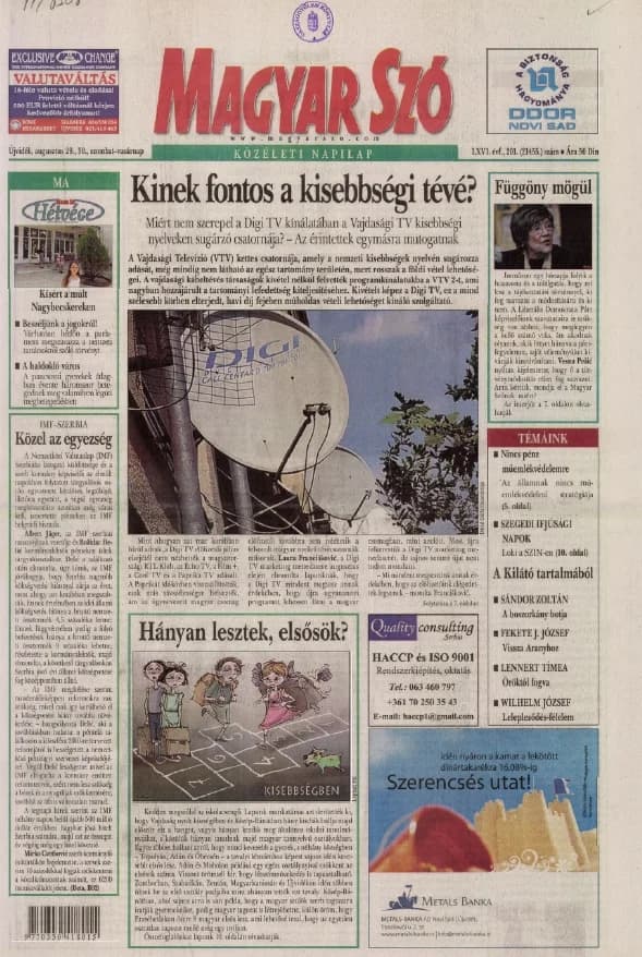 Magyar Szó, 66. évf. 2009. augusztus 29. – 30. 201. sz. 1–24. oldal