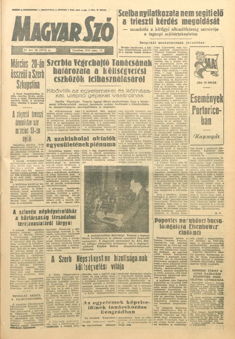 Magyar Szó, 11. évf. 1954. március 13. 68. sz. 1–10. oldal
