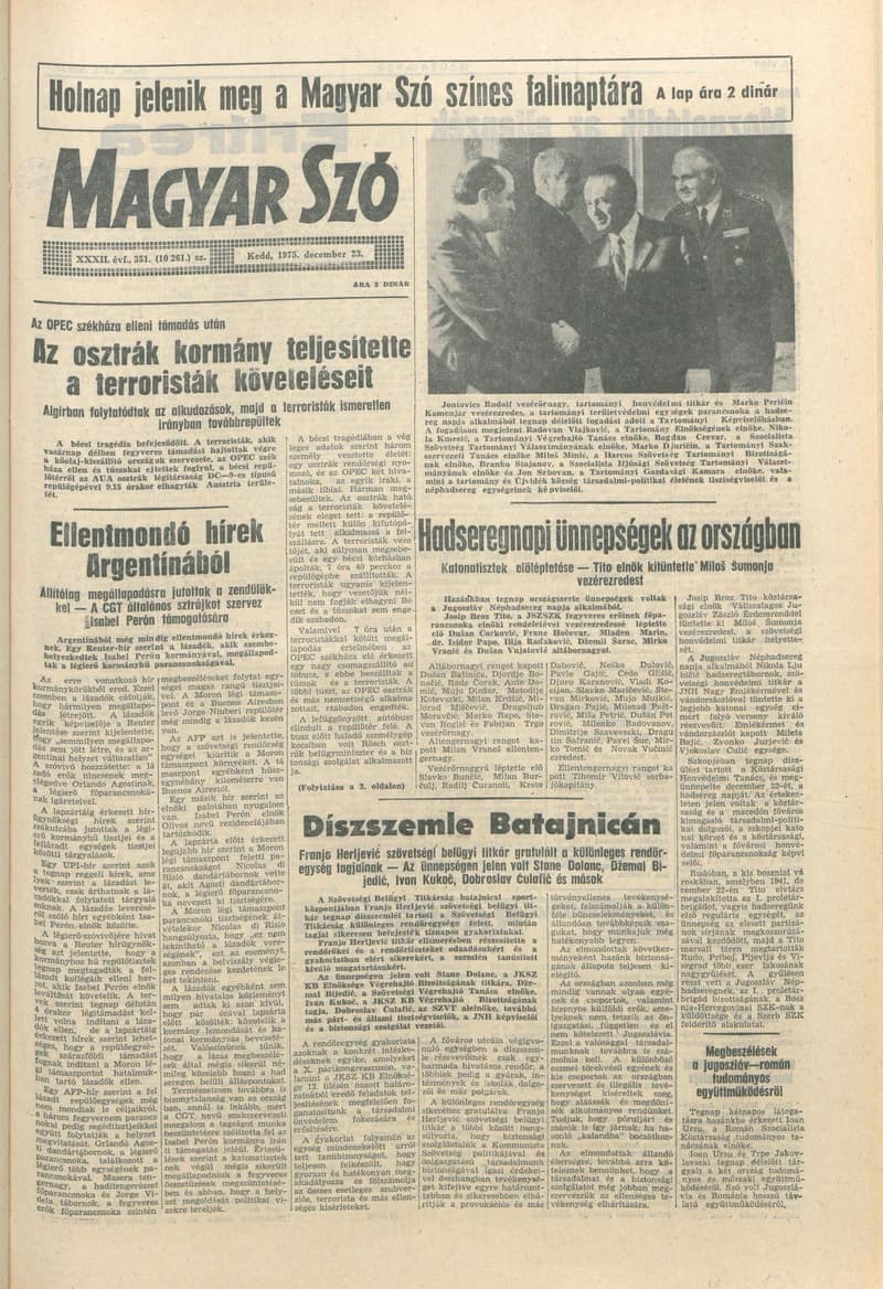 Magyar Szó, 32. évf. 1975. december 23. 351. sz.