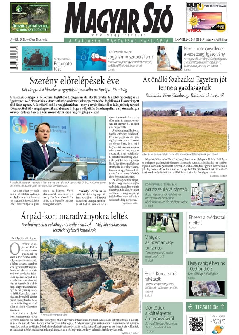 Magyar Szó, 78. évf. 2021. október 20. 245. sz. 1–16. oldal