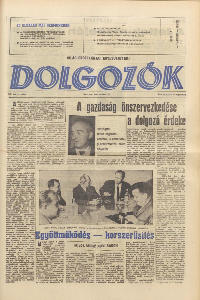 Dolgozók, 21. évf. 1967. október 13. 42. sz.