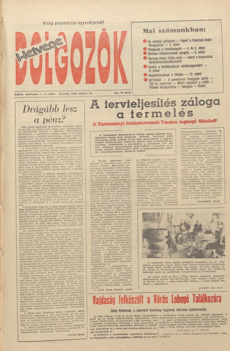 Dolgozók, 37. évf. 1983. január 27. 4. sz.