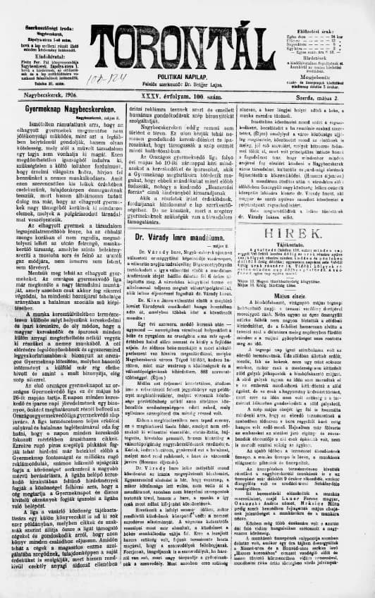 Torontál, 35. évf. 1906. május 2. 100. sz.