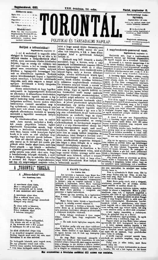 Torontál, 22. évf. 1893. szeptember 15. 211. sz.