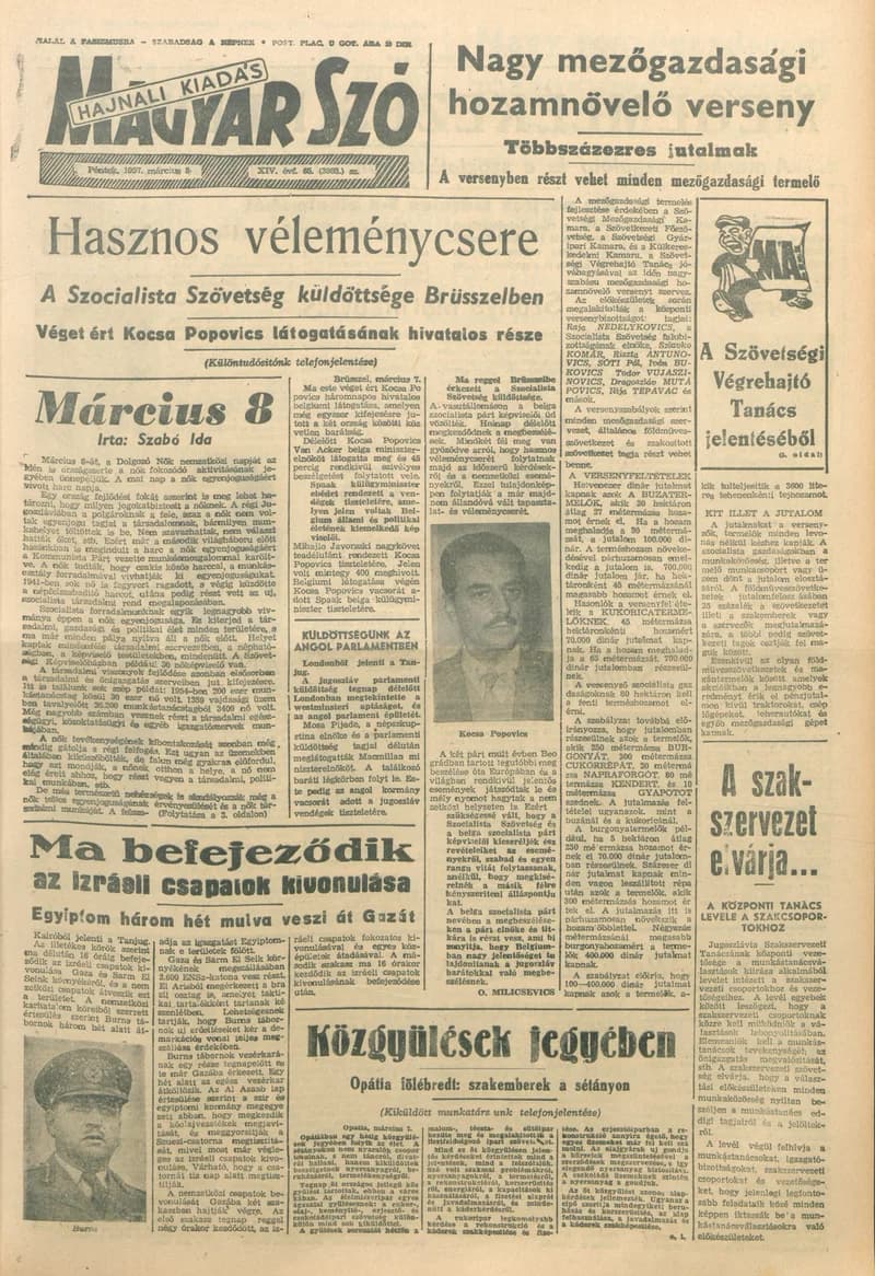 Magyar Szó, 14. évf. 1957. március 8. 65. sz. 1–12. oldal