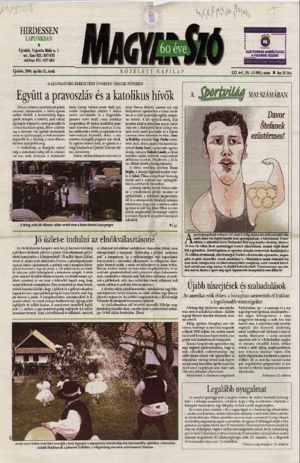 Magyar Szó, 61. évf. 2004. április 13. 85. sz. 1–24. oldal