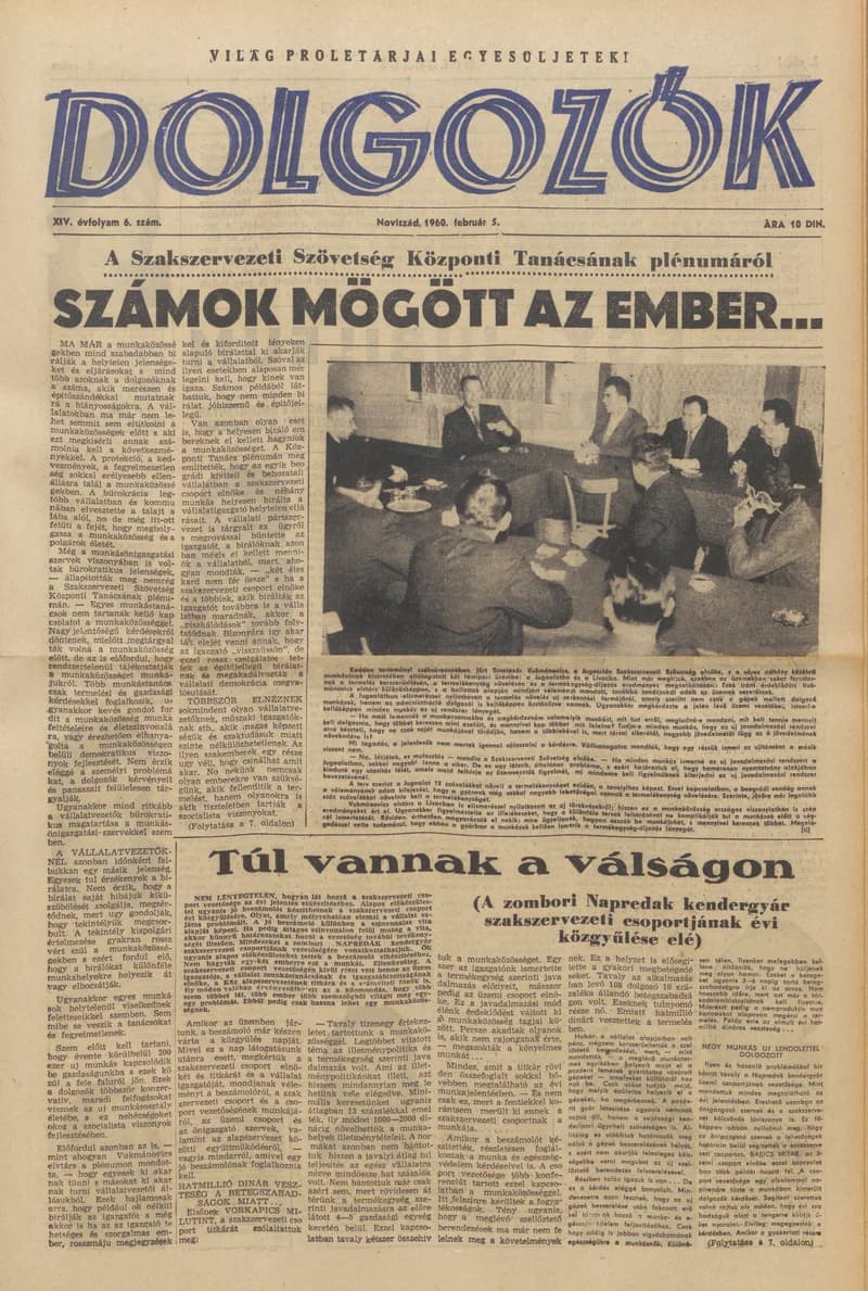 Dolgozók, 14. évf. 1960. február 5. 6. sz.