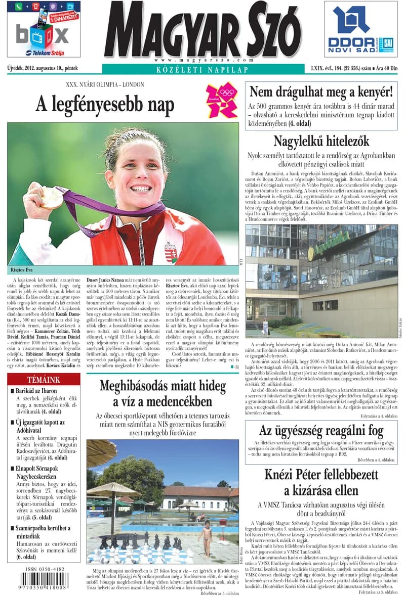 Magyar Szó, 69. évf. 2012. augusztus 10. 184. sz. 1–20. oldal