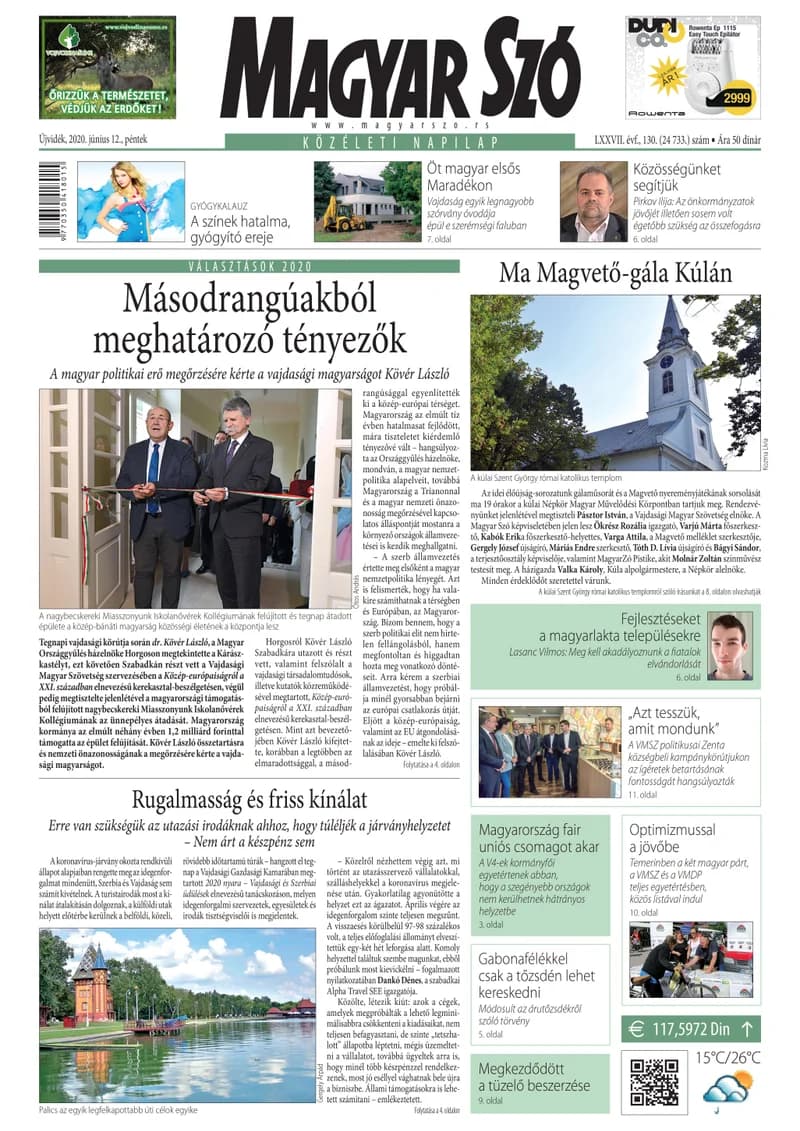 Magyar Szó, 77. évf. 2020. június 12. 130. sz. 1–16. oldal