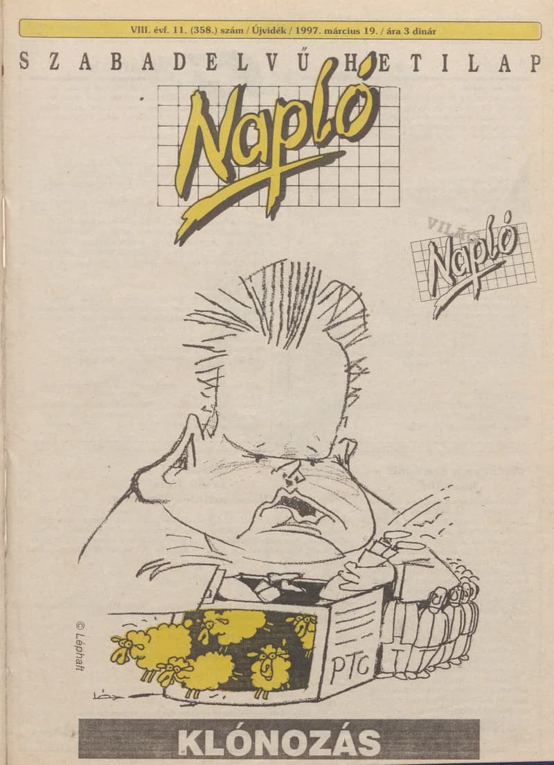 Napló - Szabadelvű hetilap, 8. évf. 1997. március 19. 358. sz.
