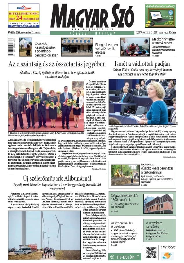Magyar Szó, 75. évf. 2018. szeptember 12. 212. sz. 1–16. oldal