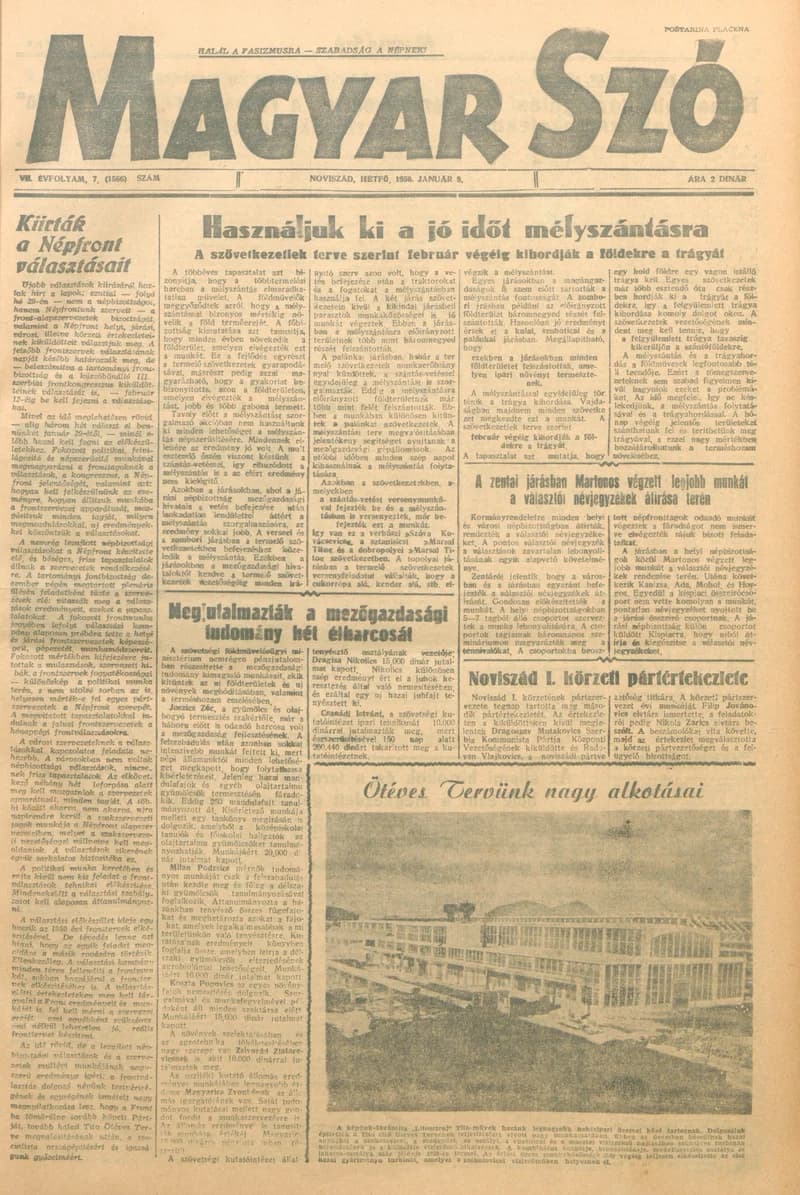 Magyar Szó, 7. évf. 1950. január 9. 7. sz. 1–4. oldal