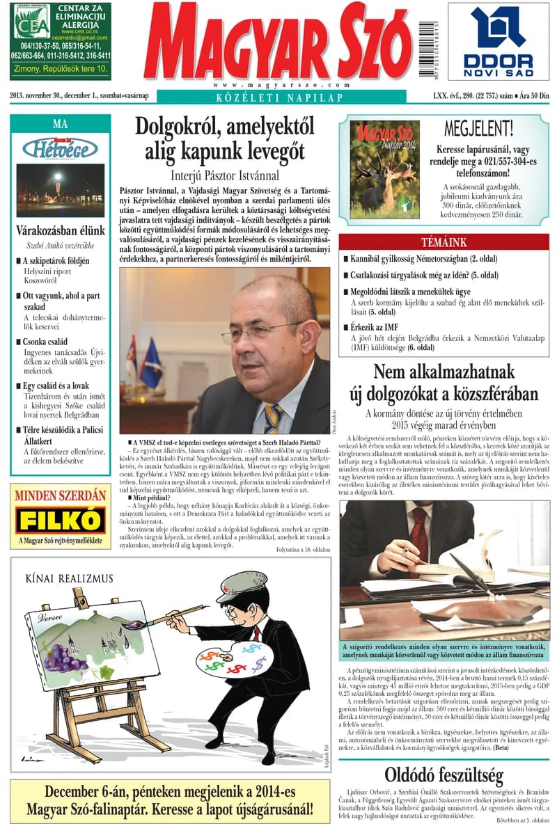 Magyar Szó, 70. évf. 2013. november 30. – december 1. 280. sz. 1–48. oldal