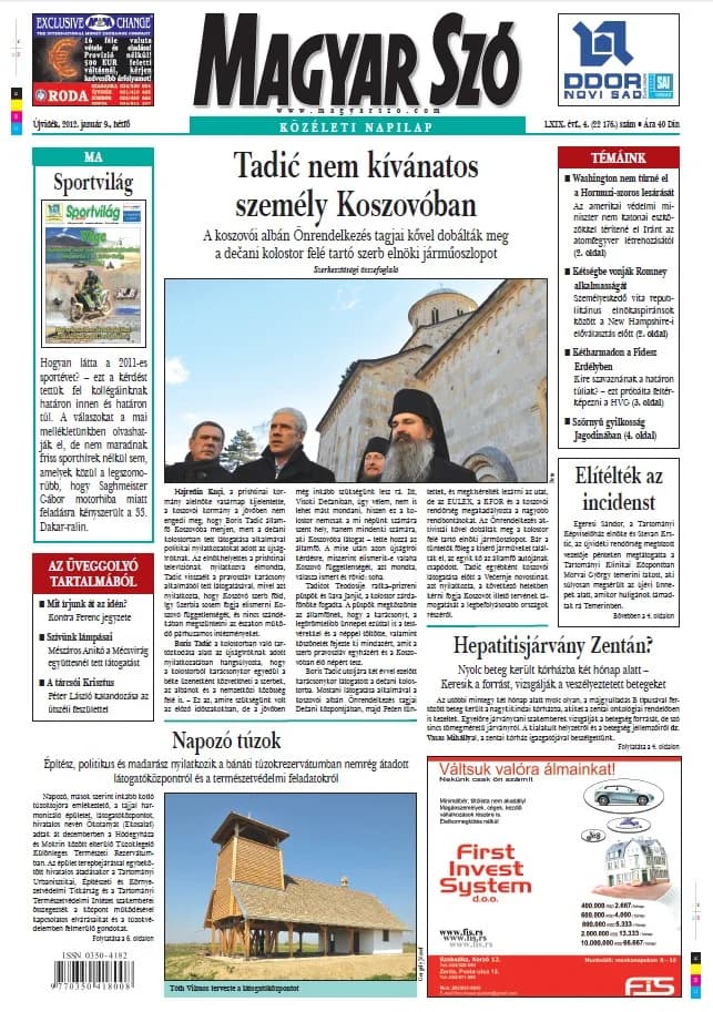 Magyar Szó, 69. évf. 2012. január 9. 4. sz. 1–16. oldal