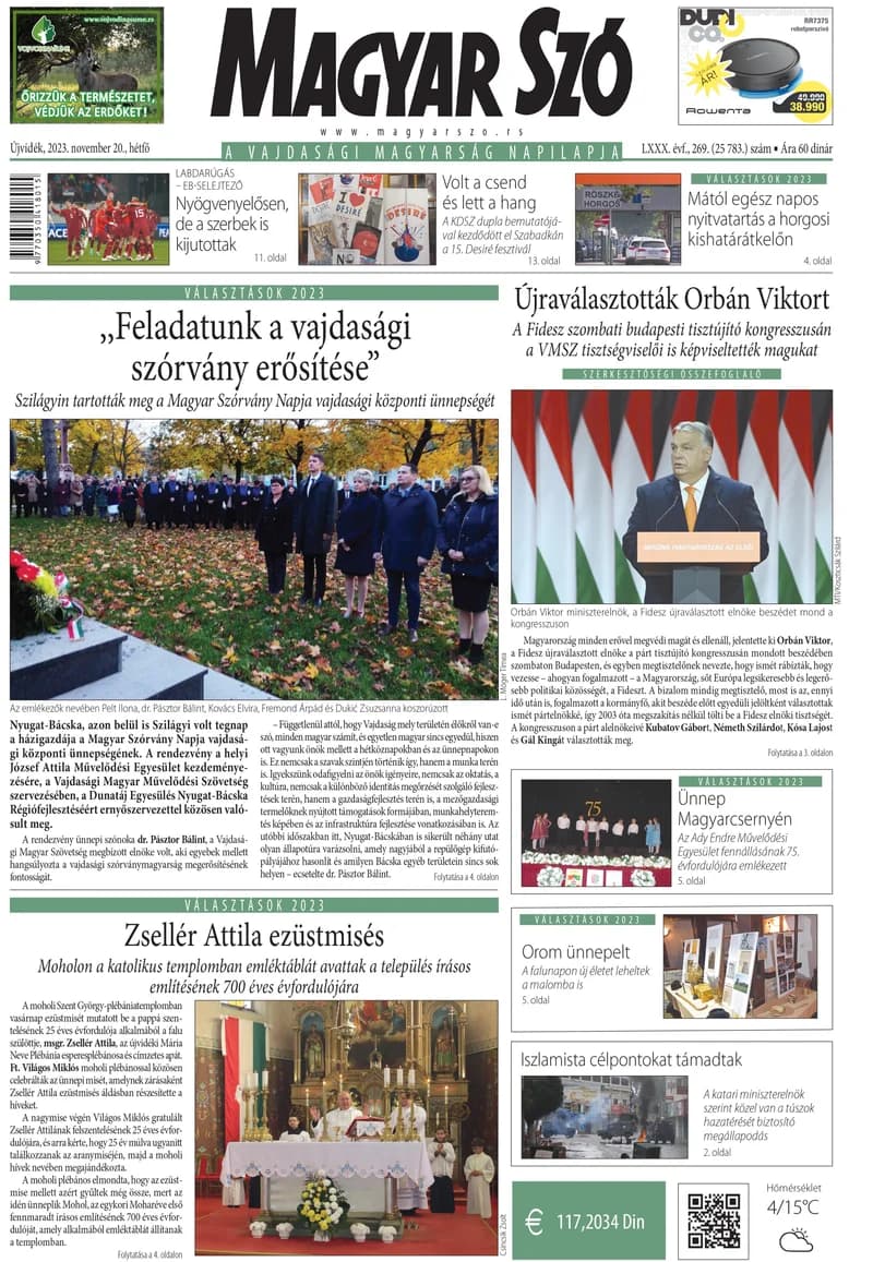 Magyar Szó, 80. évf. 2023. november 20. 269. sz. 1–16. oldal