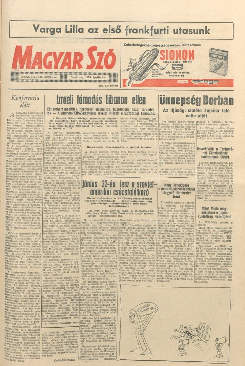 Magyar Szó, 31. évf. 1974. április 14. 102. sz. 1–32. oldal