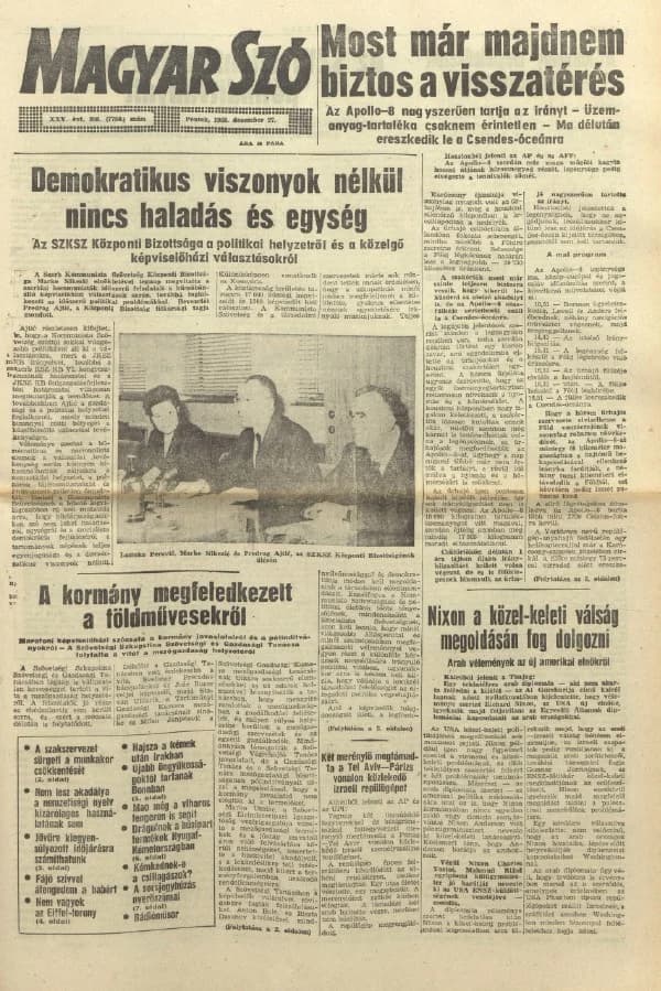 Magyar Szó, 25. évf. 1968. december 27. 358. sz. 1–12. oldal