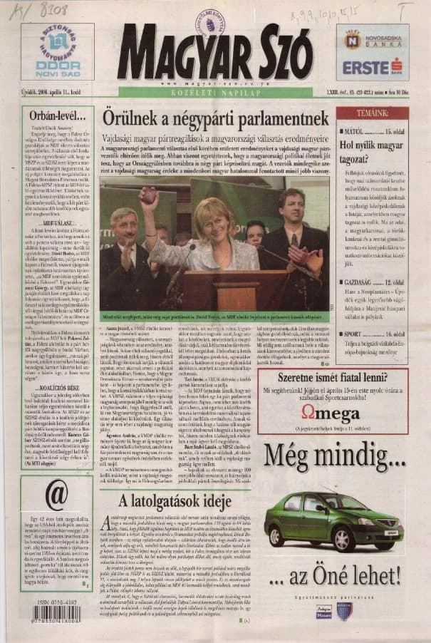 Magyar Szó, 63. évf. 2006. április 11. 83. sz. 1–20. oldal