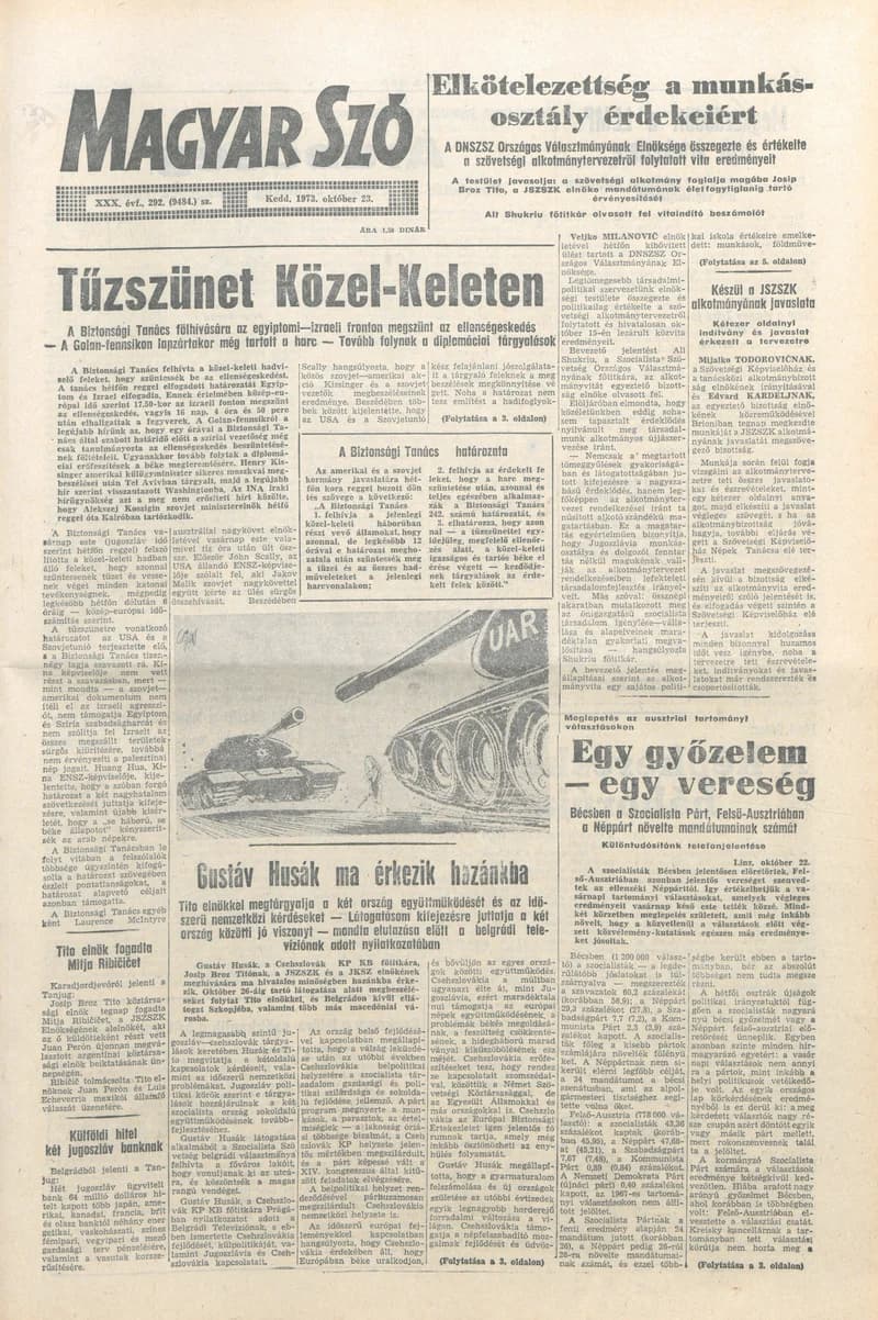 Magyar Szó, 30. évf. 1973. október 23. 292. sz.