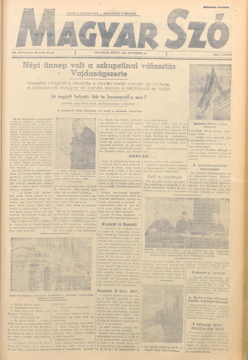Magyar Szó, 7. évf. 1950. december 11. 293. sz. 1–4. oldal