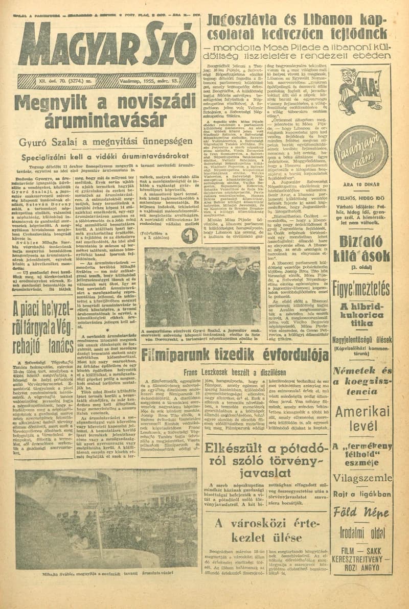 Magyar Szó, 12. évf. 1955. március 13. 70. sz. 1–12. oldal