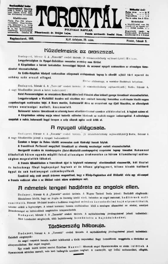 Torontál, 44. évf. 1915. február 5. 28. sz.