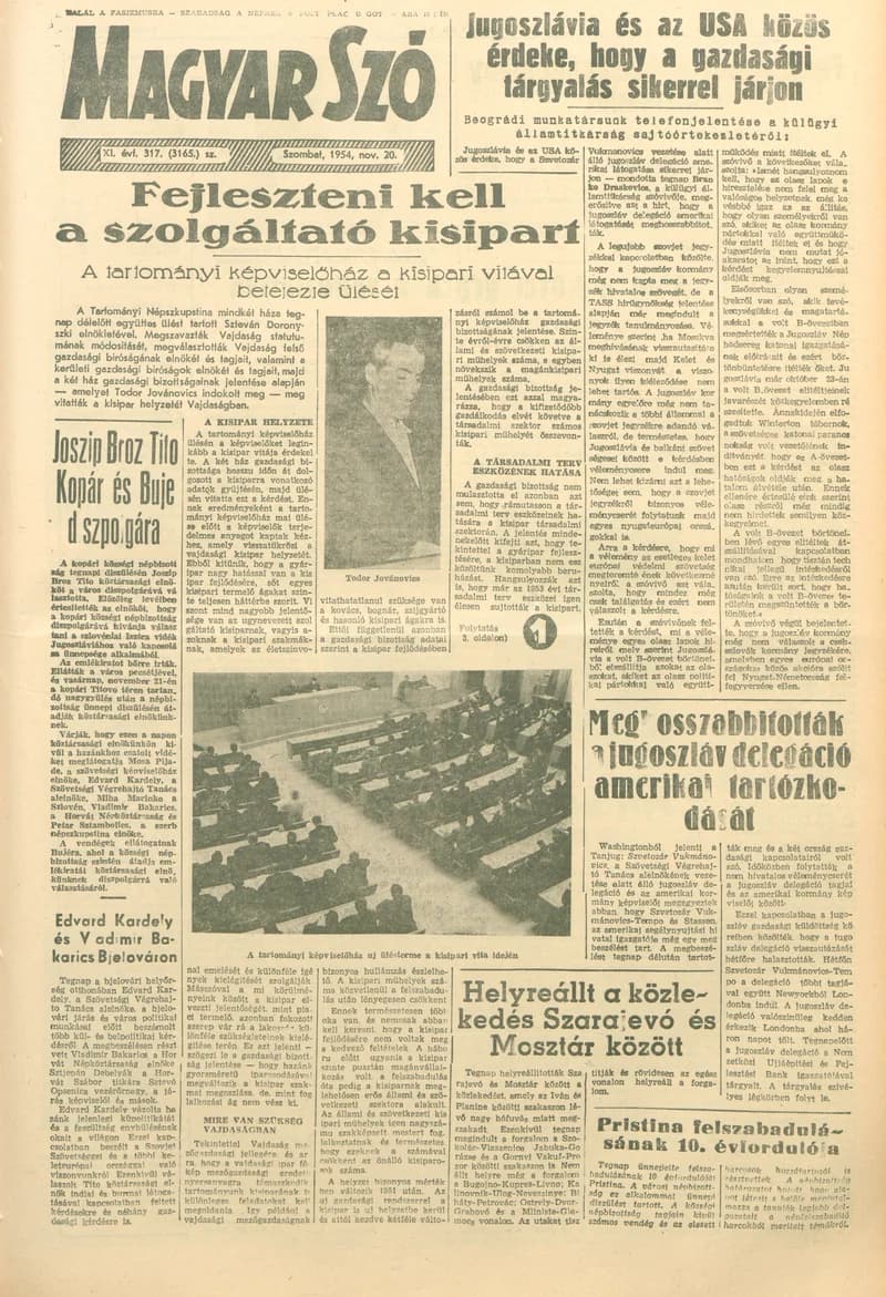Magyar Szó, 11. évf. 1954. november 20. 317. sz. 1–10. oldal