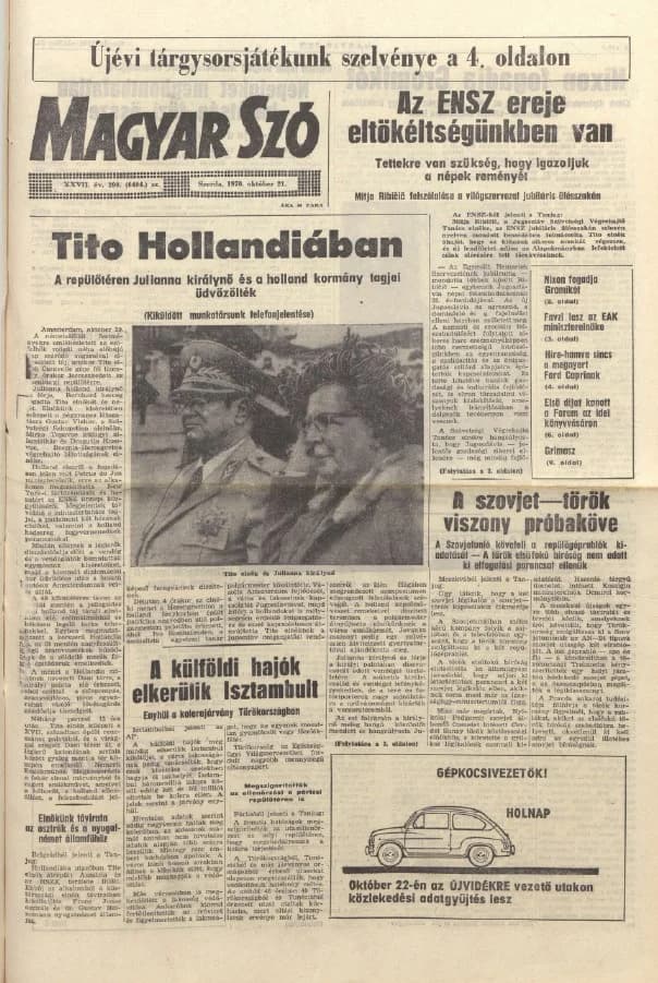 Magyar Szó, 27. évf. 1970. október 21. 290. sz. 1–14. oldal