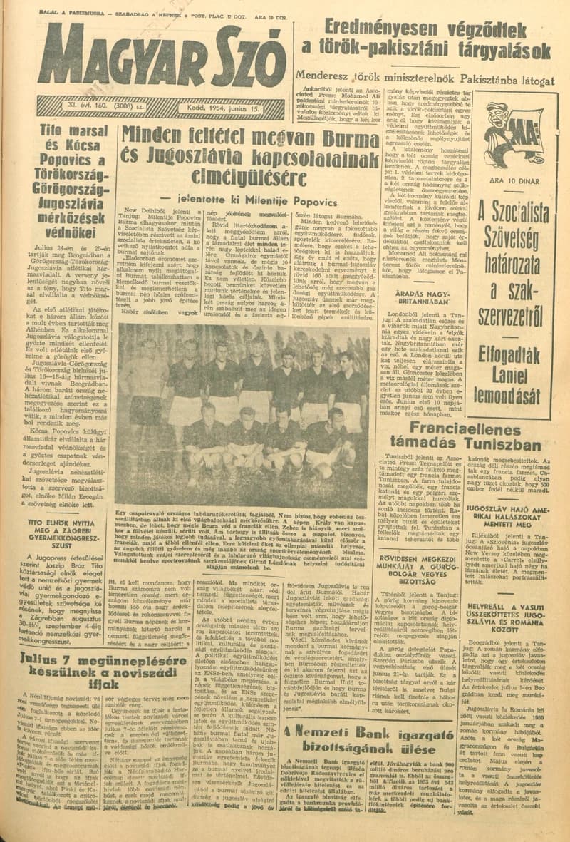Magyar Szó, 11. évf. 1954. június 15. 160. sz. 1–8. oldal