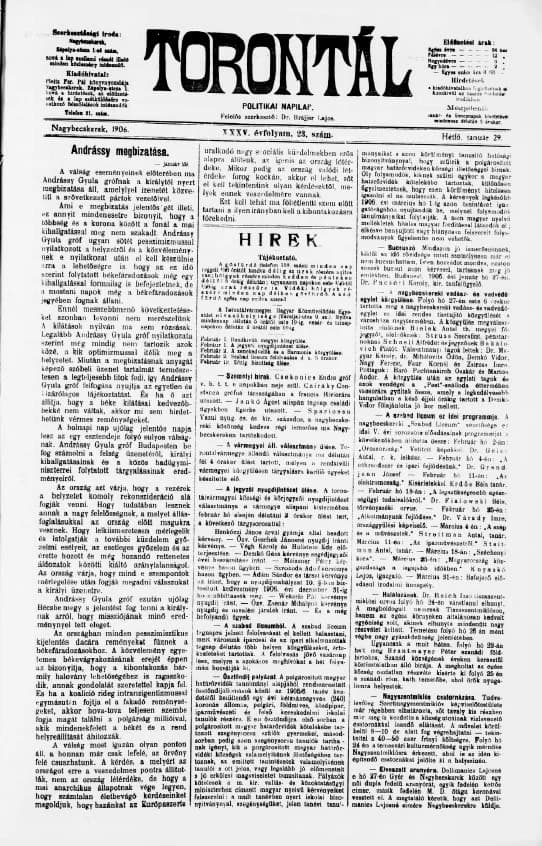 Torontál, 35. évf. 1906. január 29. 23. sz.