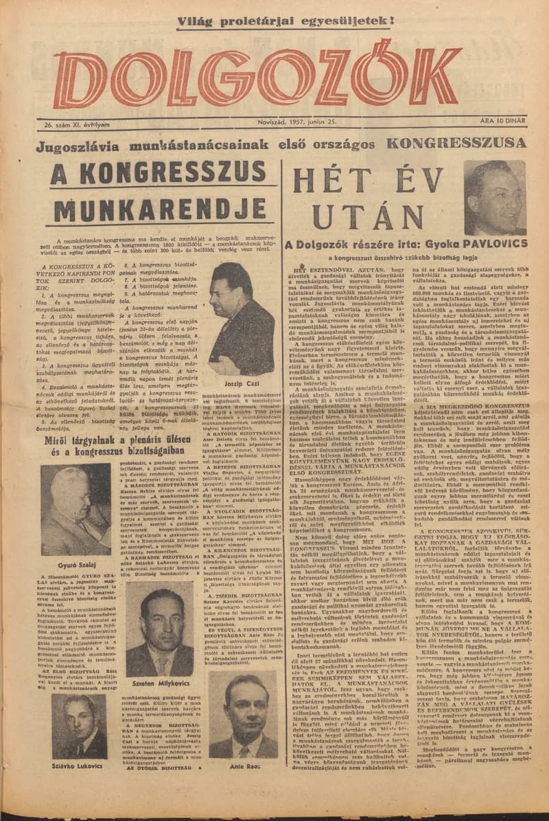 Dolgozók, 11. évf. 1957. június 25. 26. sz.
