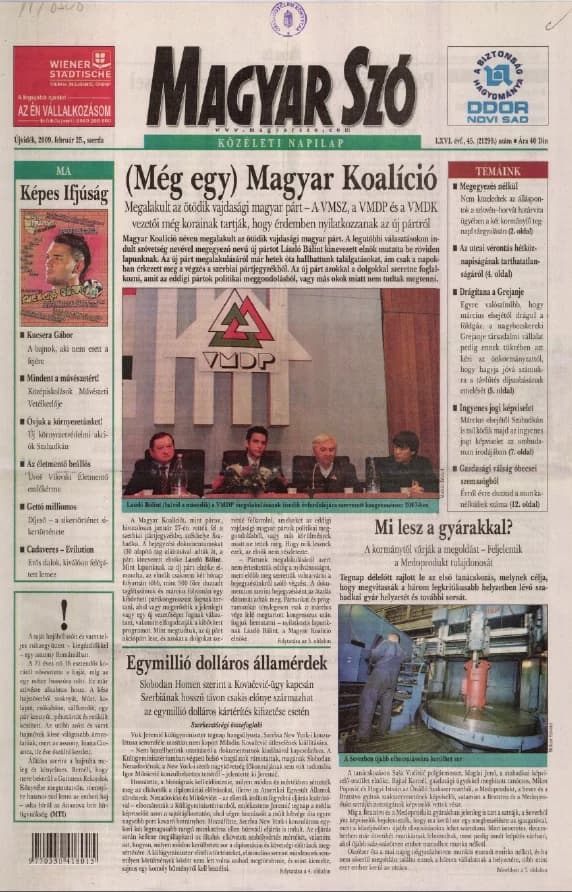 Magyar Szó, 66. évf. 2009. február 25. 45. sz. 1–20. oldal