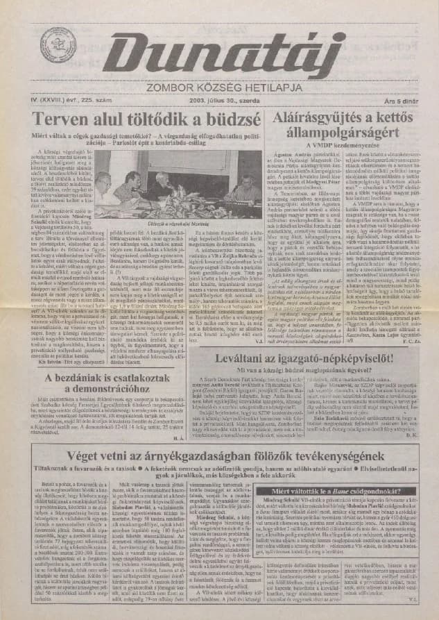 Dunatáj, 5. évf. 2003. július 30. 225. sz.