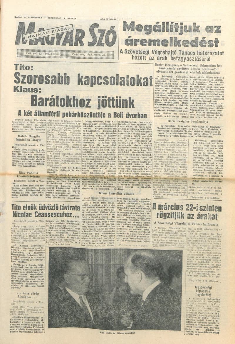 Magyar Szó, 22. évf. 1965. március 25. 82. sz. 1–12. oldal