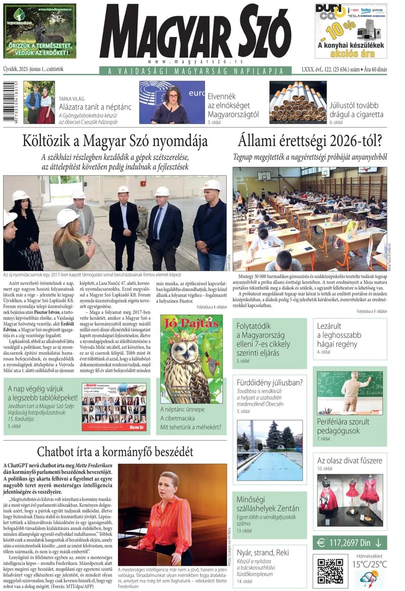 Magyar Szó, 80. évf. 2023. június 1. 122. sz. 1–20. oldal