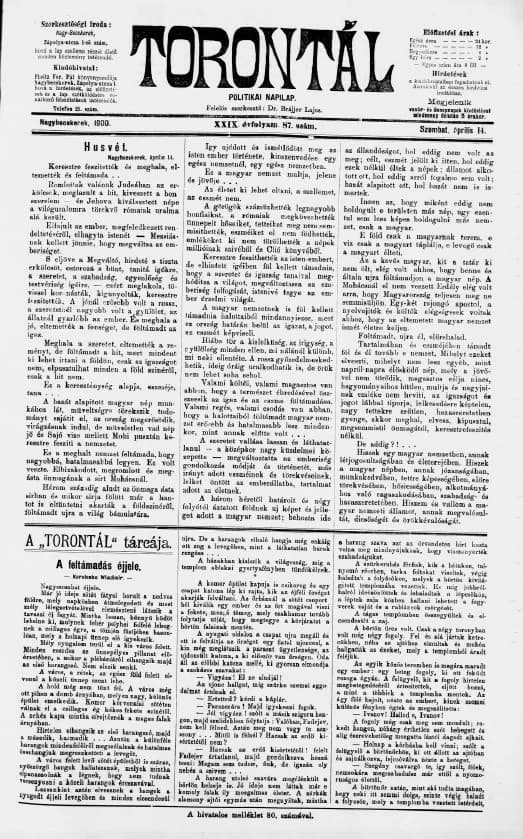 Torontál, 29. évf. 1900. április 14. 87. sz.