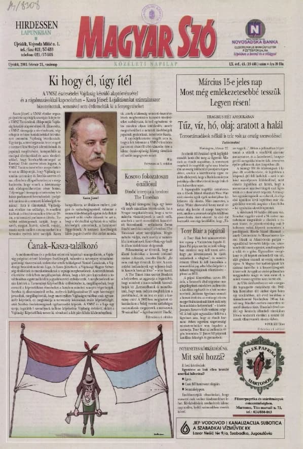 Magyar Szó, 60. évf. 2003. február 23. 45. sz. 1–24. oldal