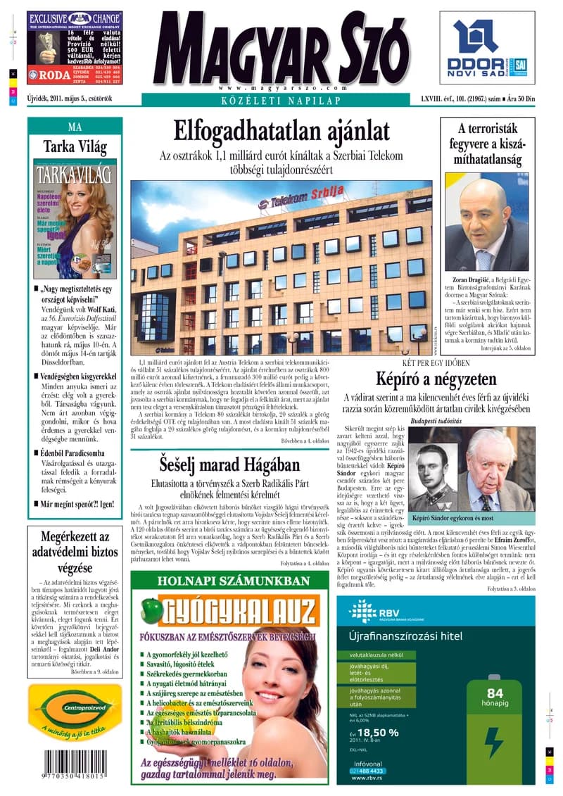 Magyar Szó, 68. évf. 2011. május 5. 101. sz. 1–20. oldal
