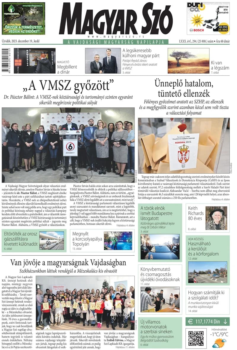 Magyar Szó, 80. évf. 2023. december 19. 294. sz. 1–20. oldal