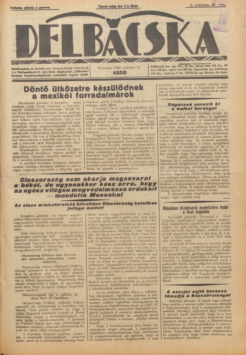 Délbácska, 10. évf. 1929. március 12. 60. sz.