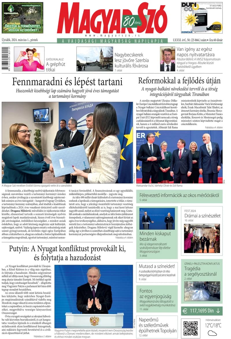 Magyar Szó, 81. évf. 2024. március 1. 50. sz. 1–16. oldal