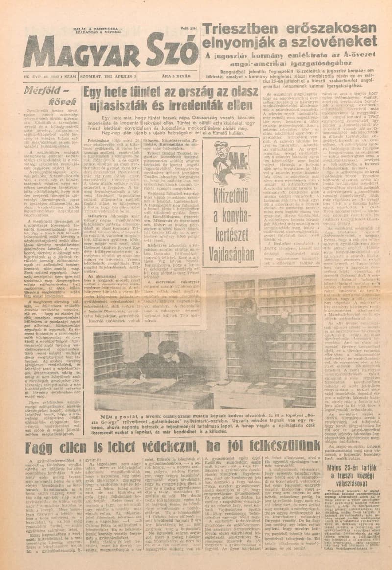 Magyar Szó, 9. évf. 1952. április 5. 83. sz. 1–4. oldal