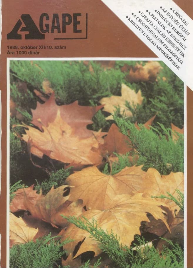 Agape, 12. évf. 1988. október 30. 10. sz.
