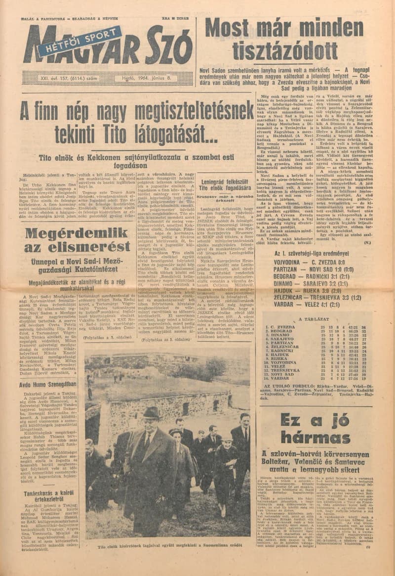 Magyar Szó, 21. évf. 1964. június 8. 157. sz. 1–16. oldal