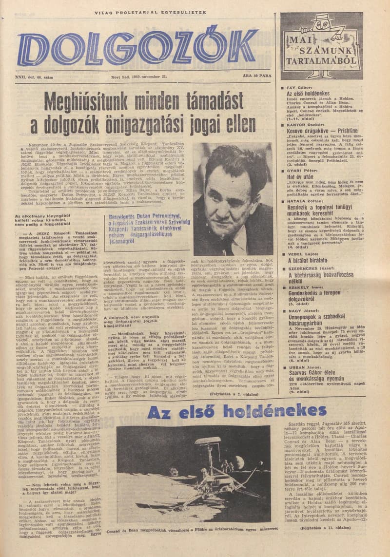 Dolgozók, 23. évf. 1969. november 21. 46. sz.