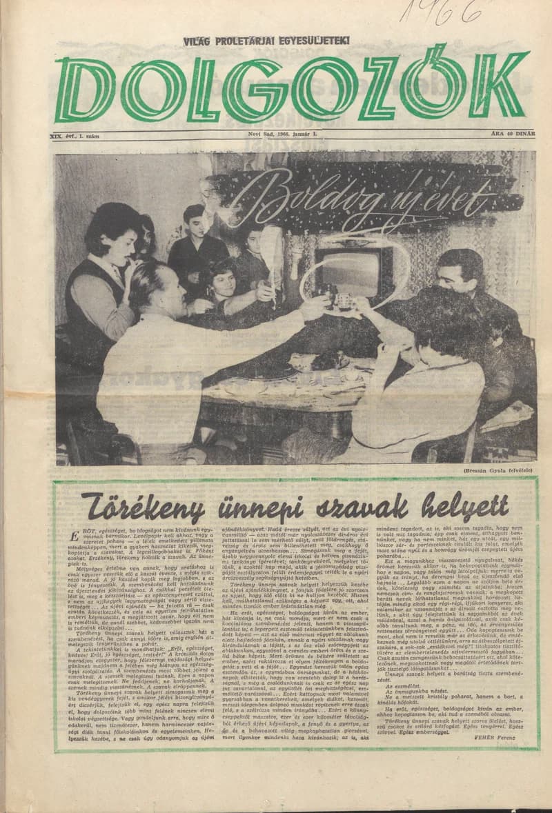 Dolgozók, 20. évf. 1966. január 1. 1. sz.