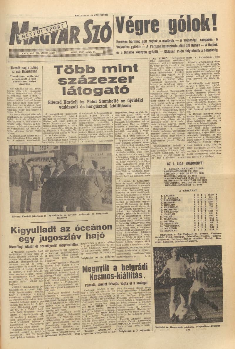 Magyar Szó, 24. évf. 1967. szeptember 25. 264. sz.