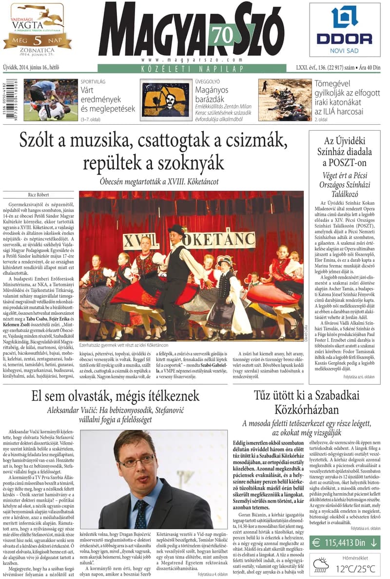 Magyar Szó, 71. évf. 2014. június 16. 136. sz. 1–16. oldal