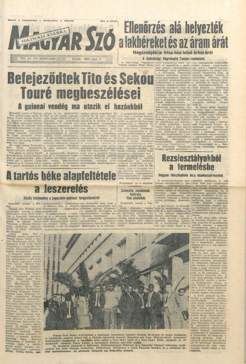 Magyar Szó, 22. évf. 1965. augusztus 4. 212. sz. 1–14. oldal