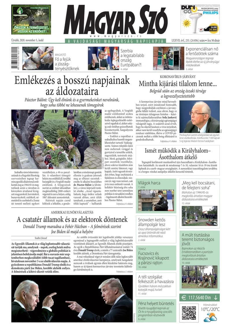 Magyar Szó, 77. évf. 2020. november 3. 253. sz. 1–20. oldal